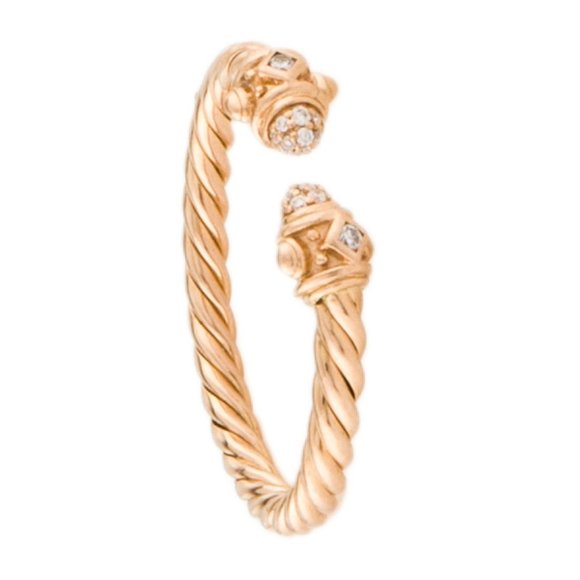 DAVID YURMAN 18K ROSE GOLD & DIAMOND RENAISSANCE BAND RING - Picture 3 of 16